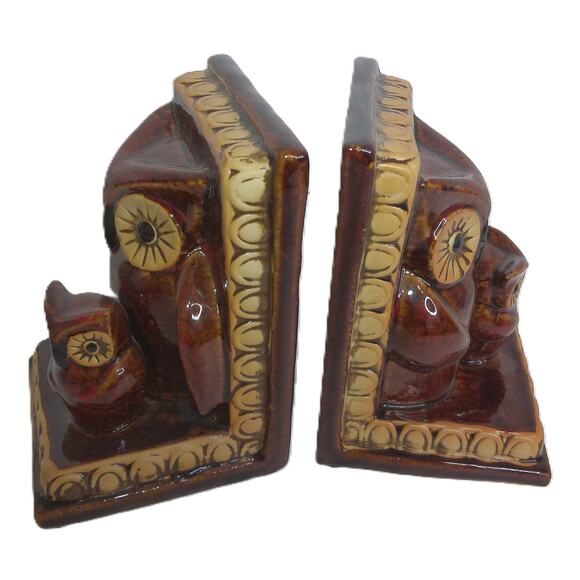 Vintage Owls Ceramic Bookends Set of 2 - Picture 2 of 6